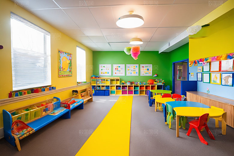 幼儿园教室场景高清摄影图