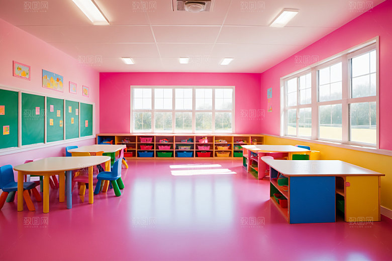 幼儿园教室温馨可爱摄影图