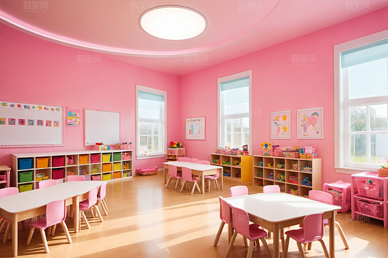 幼儿园教室场景学校摄影图