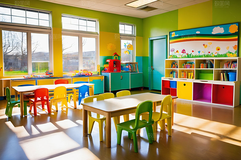 幼儿园教室场景童趣摄影图