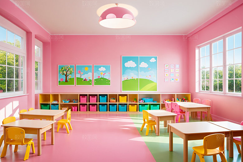 幼儿园教室幼教室内摄影图