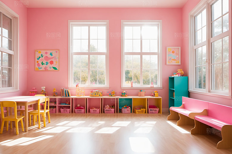 幼儿园教室室内场景摄影图