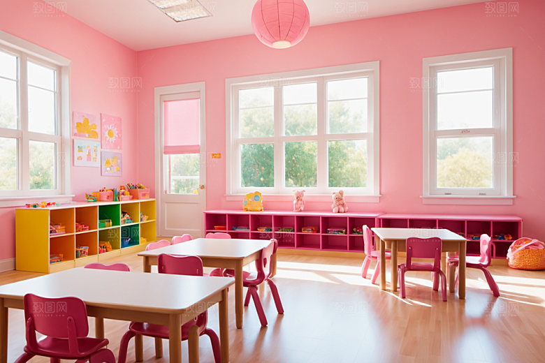 幼儿园教室场景幸福摄影图