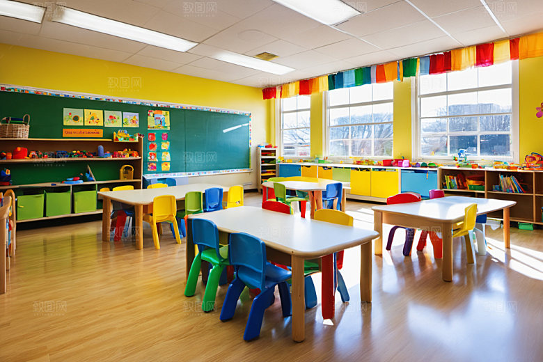 幼儿园教室学校温馨摄影图