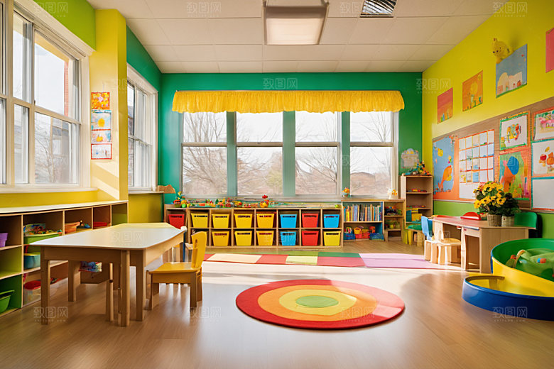 幼儿园教室场景学校摄影图