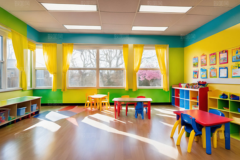 幼儿园教室学校可爱摄影图