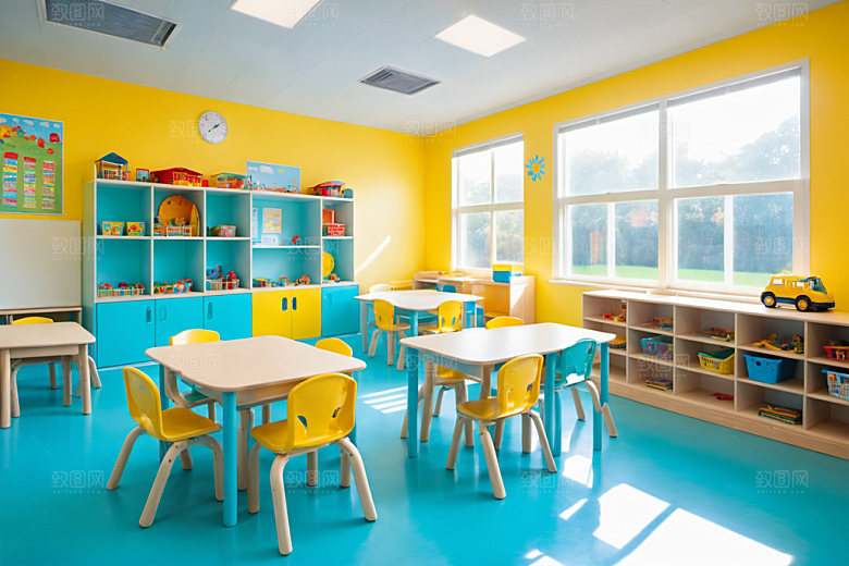 幼儿园教室室内可爱摄影图