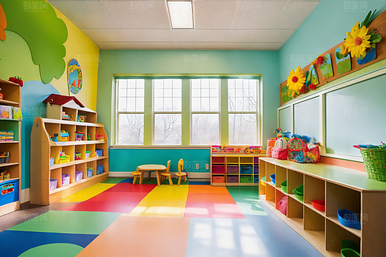 幼儿园教室学校温馨摄影图
