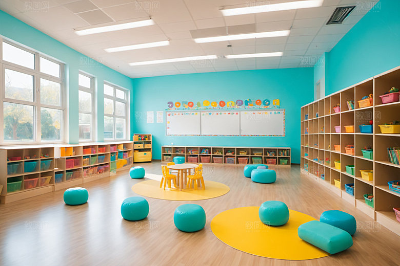 幼儿园教室可爱童趣摄影图