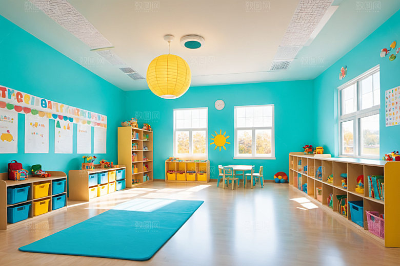 幼儿园教室托儿所幼教摄影图