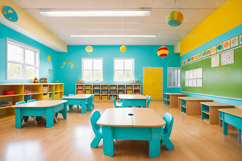 幼儿园教室温馨高清摄影图