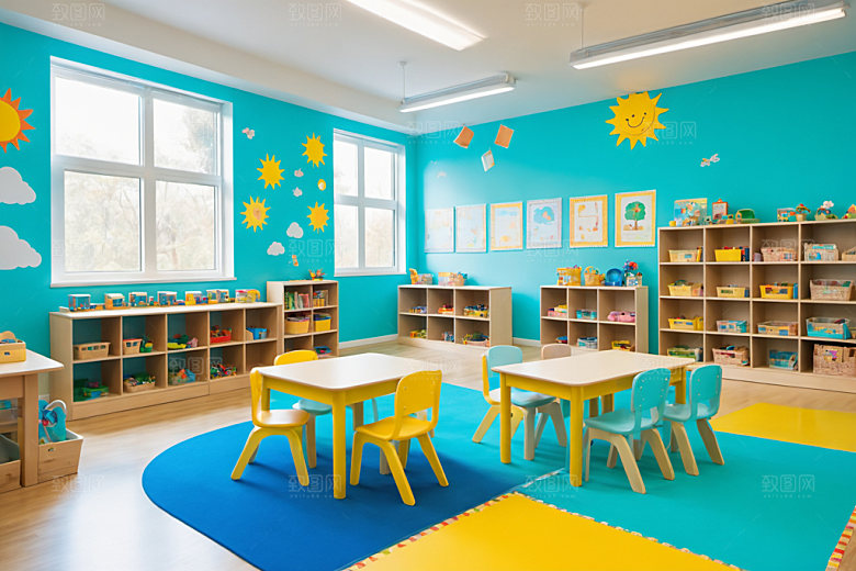 幼儿园教室室内可爱摄影图
