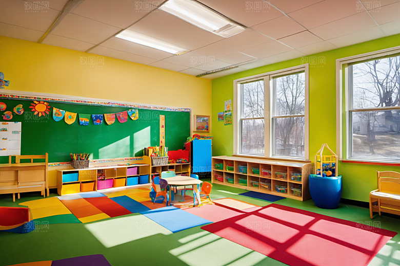 幼儿园教室场景童趣摄影图