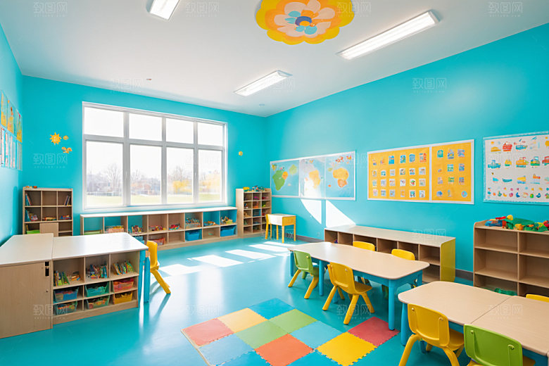 幼儿园教室高清场景摄影图