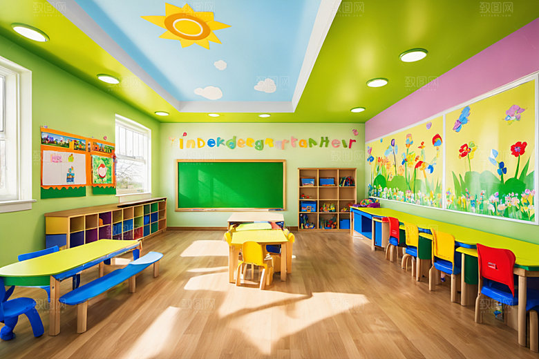 幼儿园教室可爱高清摄影图