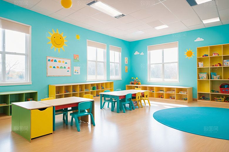 幼儿园教室幸福童趣摄影图