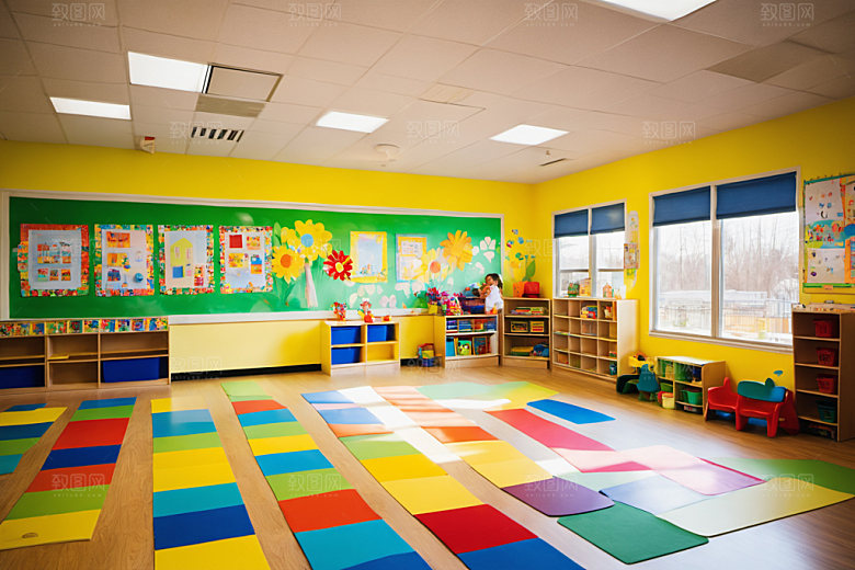 幼儿园教室可爱场景摄影图