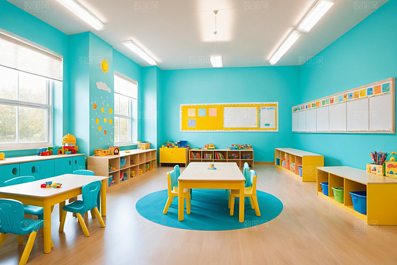 幼儿园教室温馨可爱摄影图