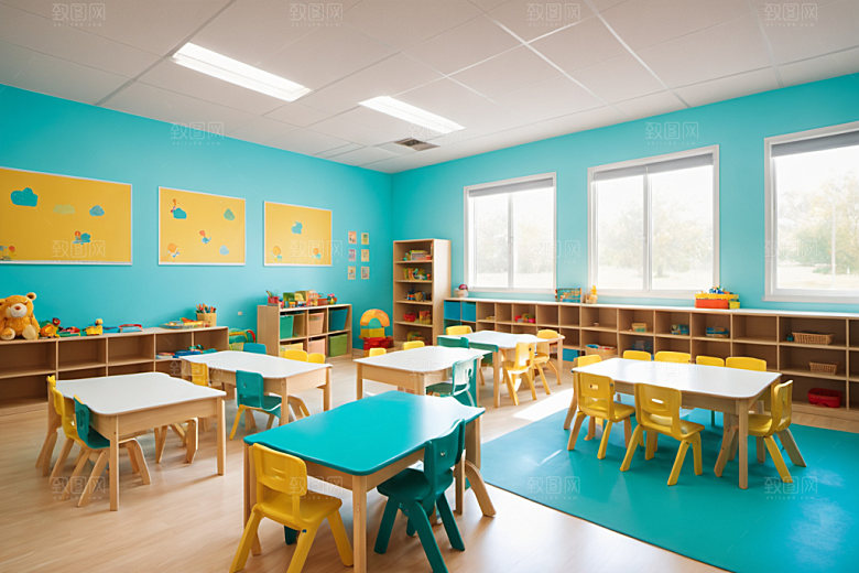 幼儿园教室场景童趣摄影图