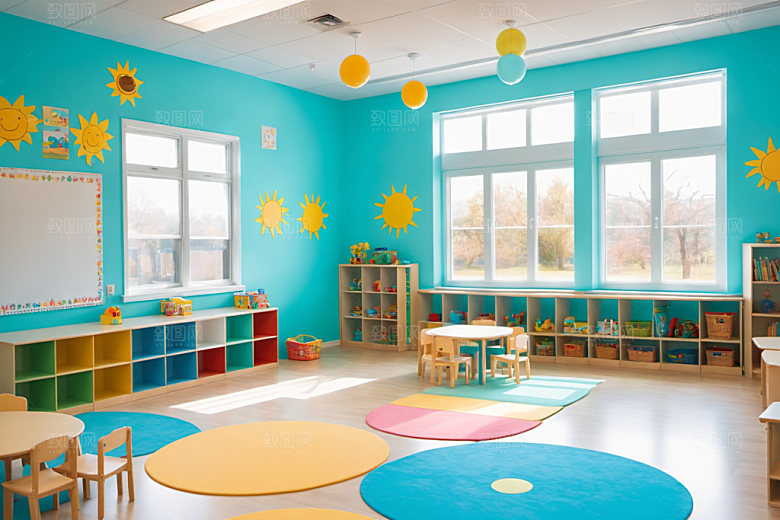 幼儿园教室可爱室内摄影图