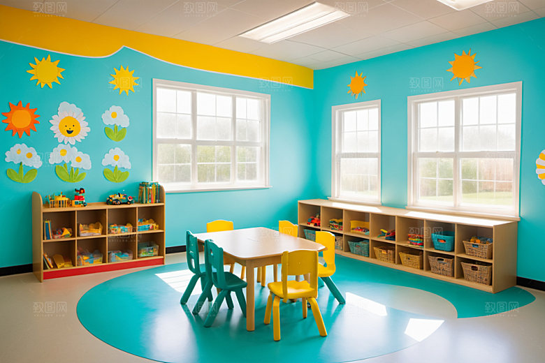 幼儿园教室学校可爱摄影图