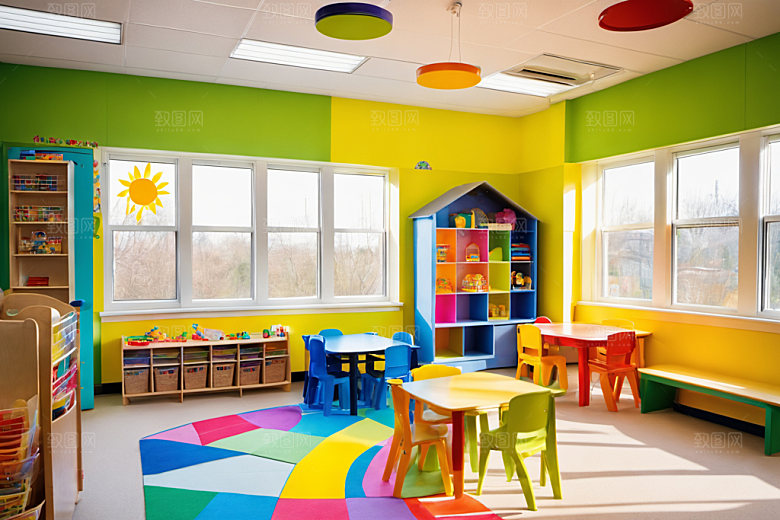 幼儿园教室童趣场景摄影图