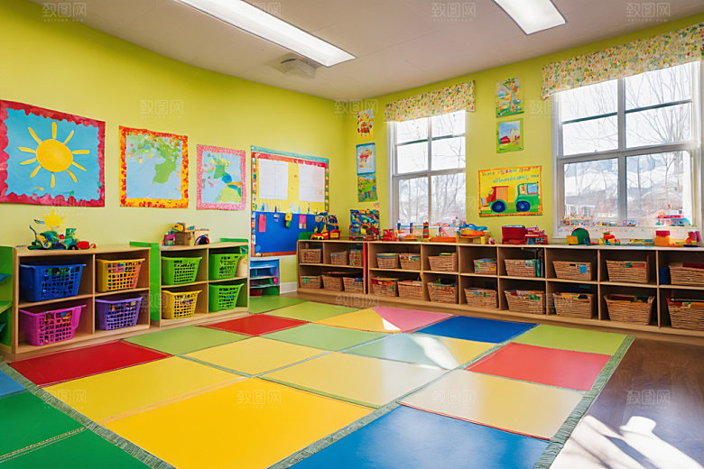 幼儿园教室场景托儿所摄影图