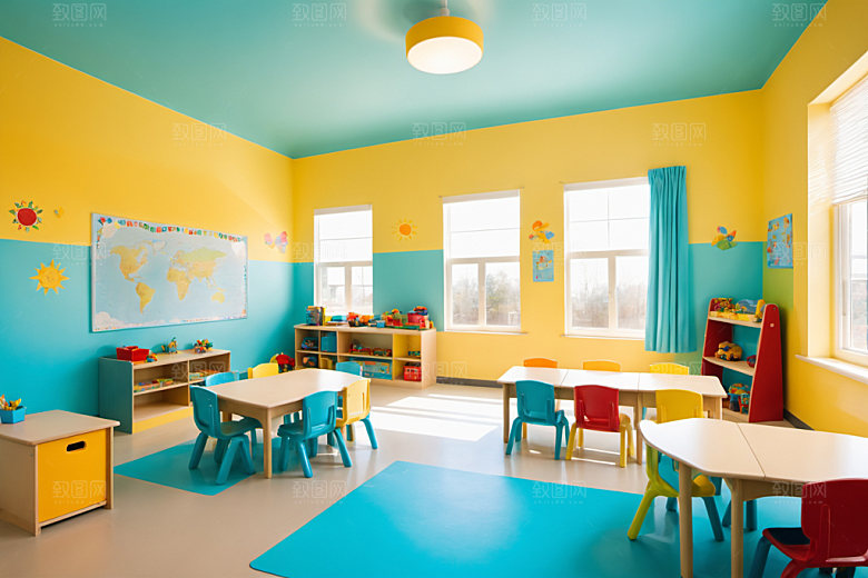 幼儿园教室童趣场景摄影图