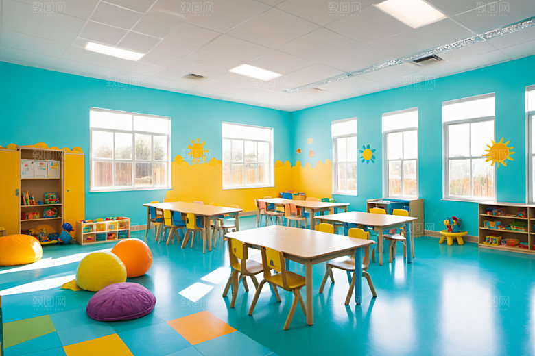 幼儿园教室可爱场景摄影图