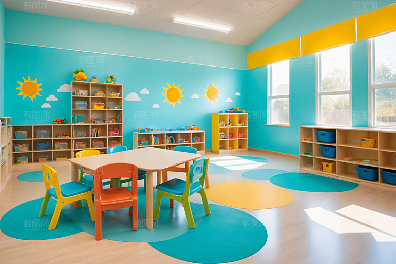 幼儿园教室童趣场景摄影图