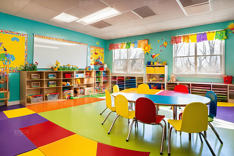 幼儿园教室可爱温馨摄影图