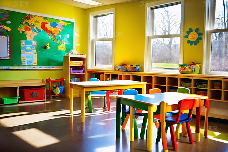 幼儿园教室场景童趣摄影图