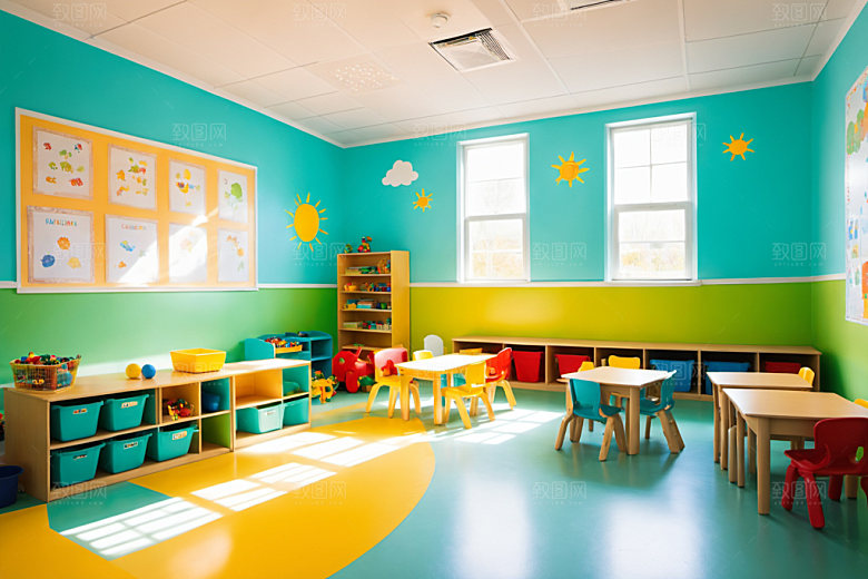 幼儿园教室高清温馨摄影图