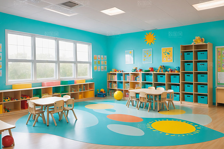幼儿园教室可爱童趣摄影图