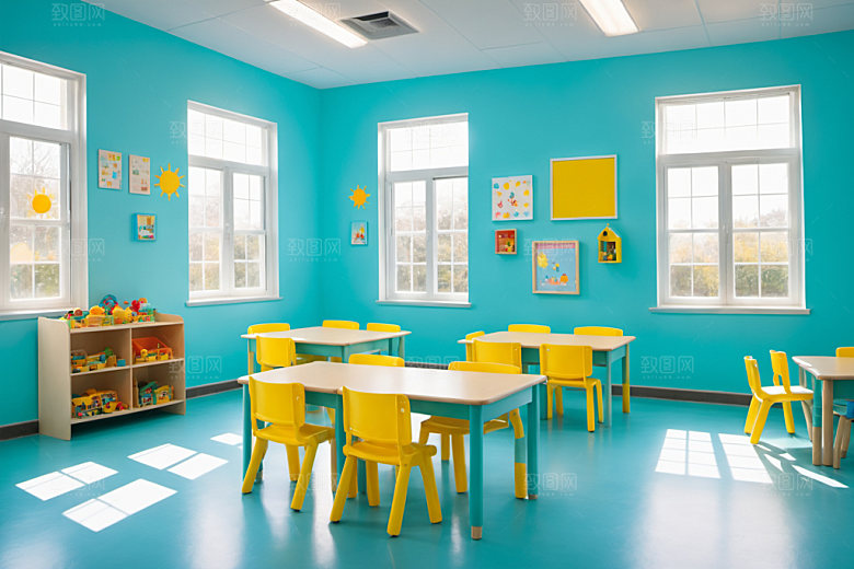 幼儿园教室高清温馨摄影图