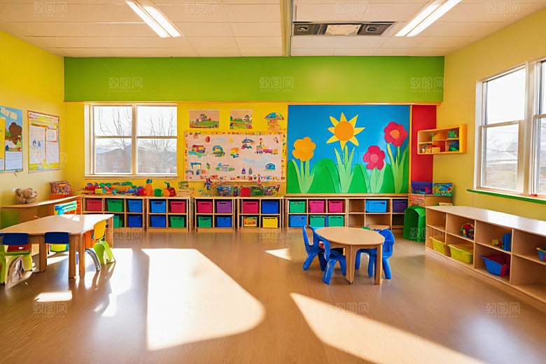 幼儿园教室场景高清摄影图