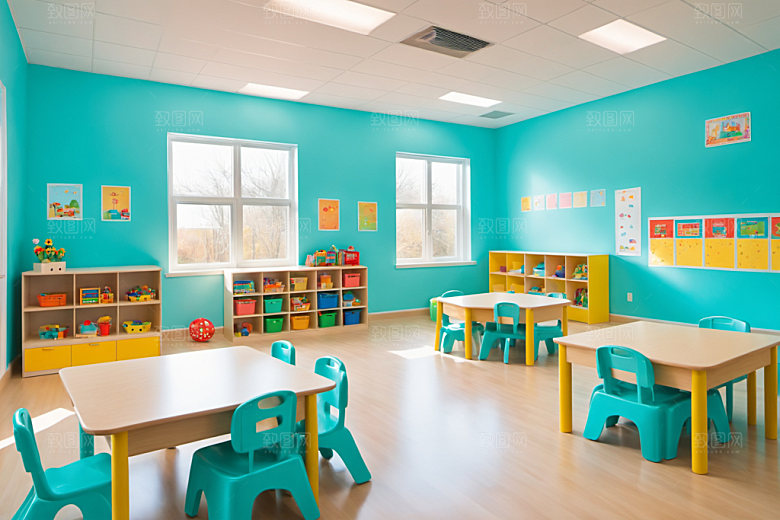 幼儿园教室高清幼教摄影图