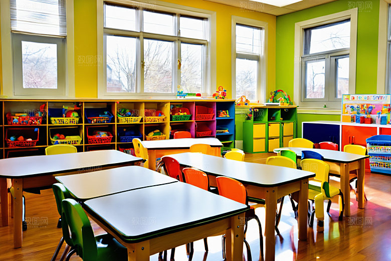 幼儿园教室温馨场景摄影图