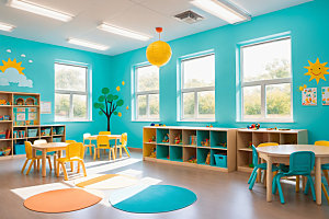 幼儿园教室学校可爱摄影图