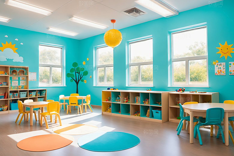 幼儿园教室学校可爱摄影图