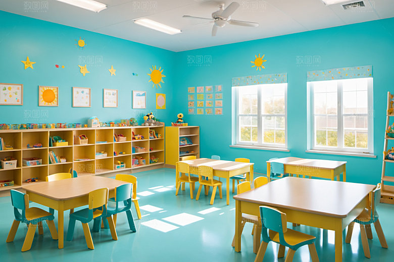 幼儿园教室学校幼教摄影图