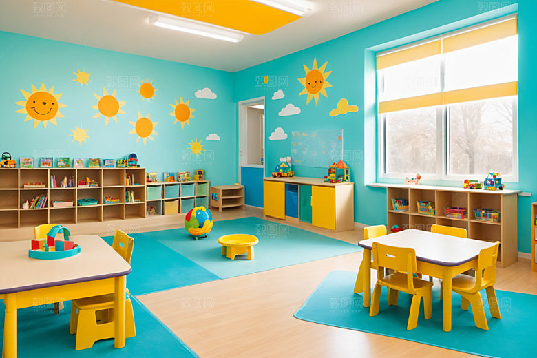 幼儿园教室托儿所高清摄影图