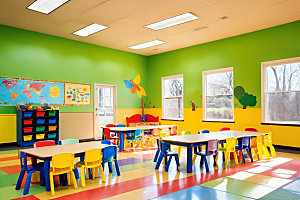 幼儿园教室温馨学校摄影图