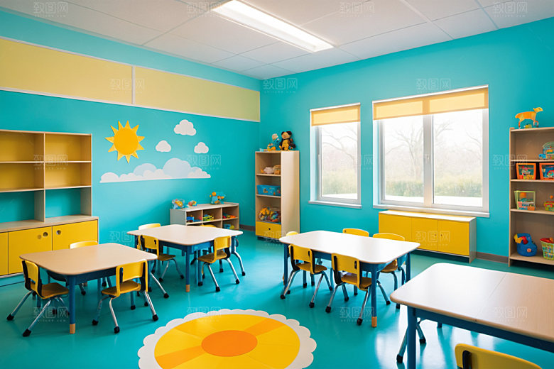 幼儿园教室幼教托儿所摄影图
