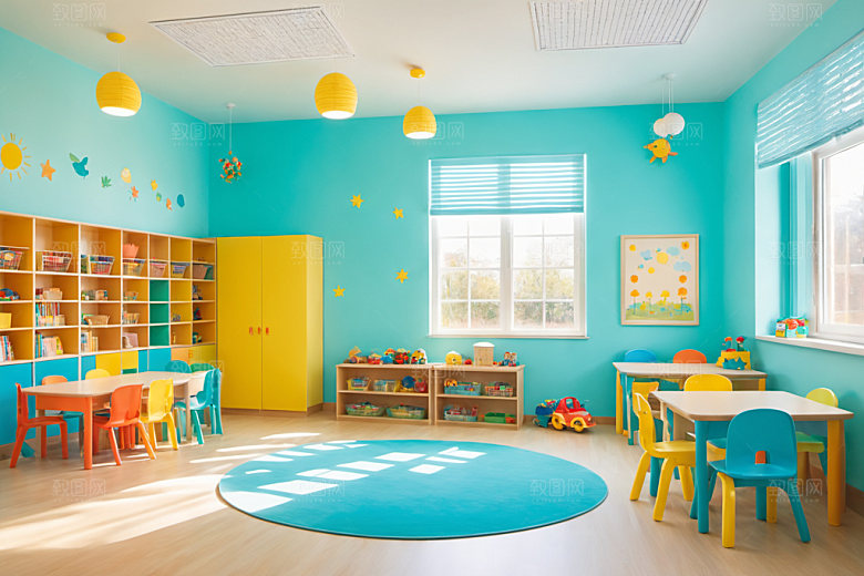 幼儿园教室可爱高清摄影图