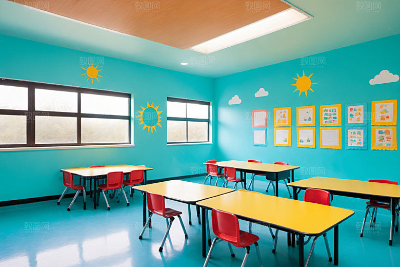 幼儿园教室温馨童趣摄影图