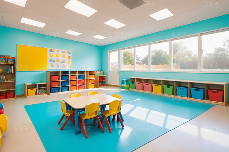 幼儿园教室幼教可爱摄影图