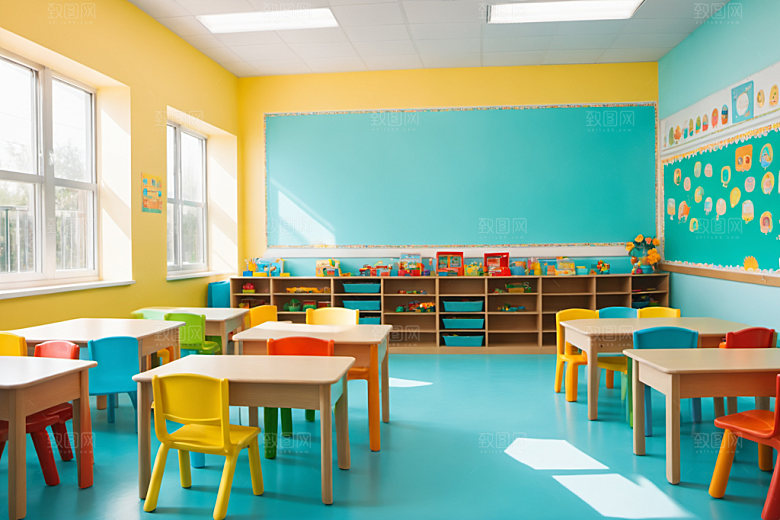 幼儿园教室高清场景摄影图