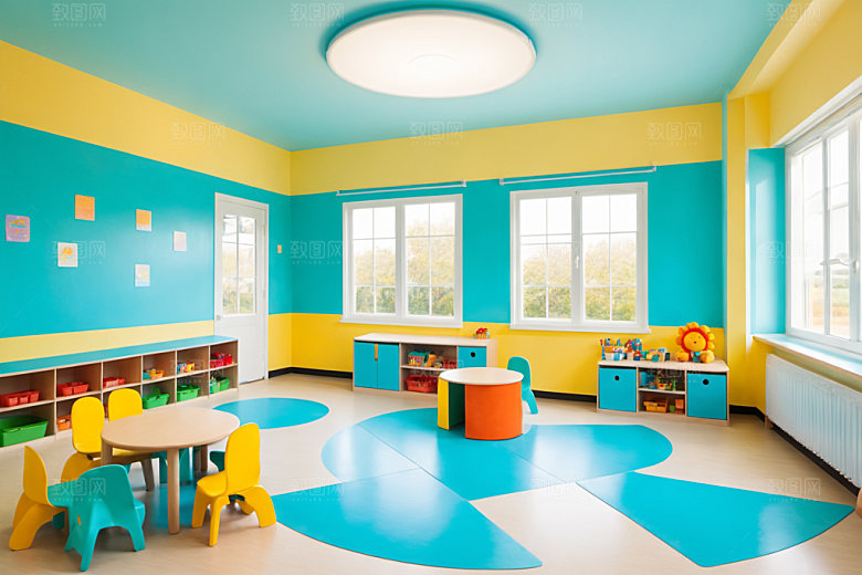 幼儿园教室场景高清摄影图