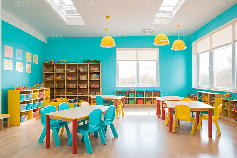 幼儿园教室可爱温馨摄影图